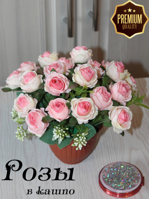 розы в кашпо