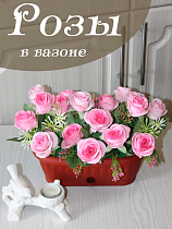 розы в вазоне
