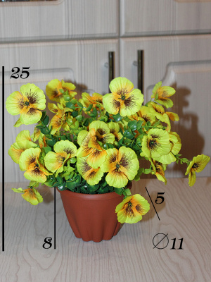 анютины глазки в кашпо