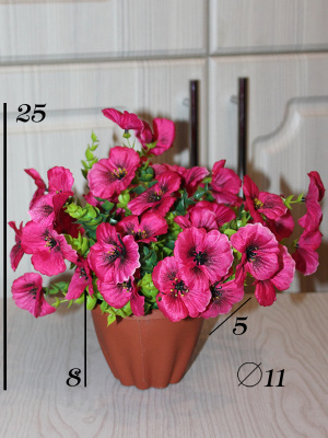 анютины глазки в кашпо