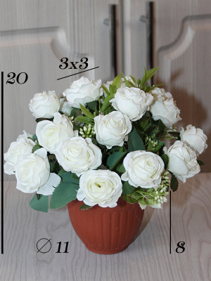 розы в кашпо