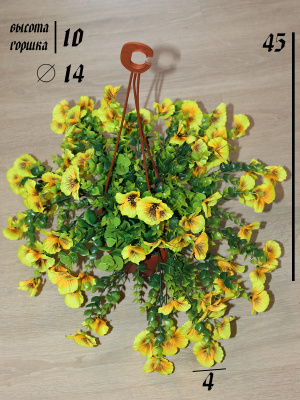 анютины глазки в подвесном кашпо