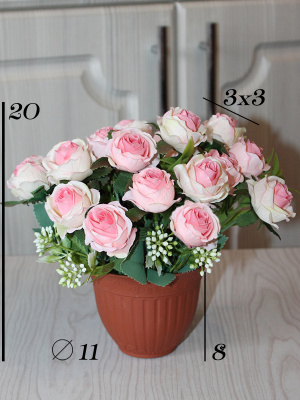 розы в кашпо
