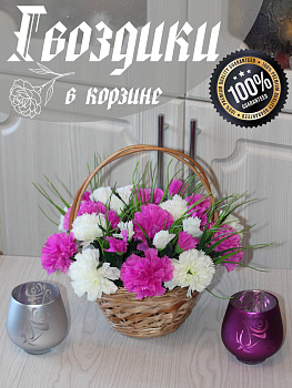 гвоздики в корзине